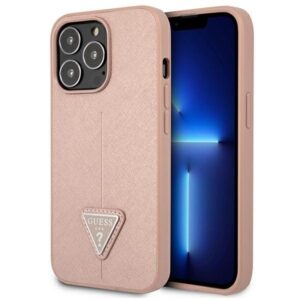 guess guhcp13lpsatlp iphone 13 pro / 13 6,1" różowy/pink hardcase saffianotriangle logo