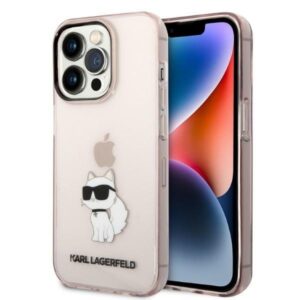 karl lagerfeld klhcp14lhnchtcp iphone 14 pro 6,1" różowy/pink hardcase ikonik choupette