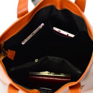stylowa  torebka skórzana shopper na ramię