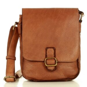 saszetka męska torba skórzana na ramię handmade retro bag skóra - marco mazzini brąz