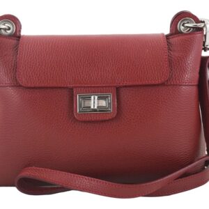 torebka damska skórzana crossbody - czerwona