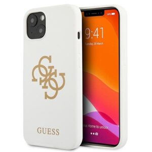 guess guhcp13sls4ggwh iphone 13 mini 5,4" biały/white hard case silicone 4g logo