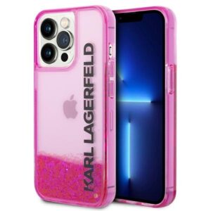 karl lagerfeld klhcp14llckvf iphone 14 pro 6,1" różowy/pink hardcase liquid glitter elong