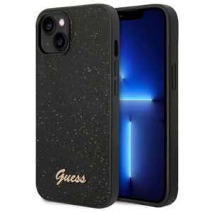 guess guhcp14mhggshk iphone 14 plus 6,7" czarny/black hard case glitter script