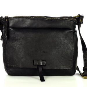 marco mazzini torebka skórzana messenger retro bag czarny