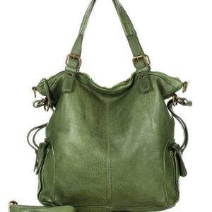 marco mazzini miejska torba skórzana z regulowaną rączką old leather handmade zieleń militare