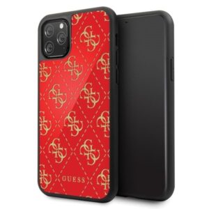 guess guhcn584ggpre iphone 11 pro czerwony/red hard case 4g double layer glitter