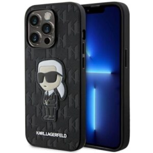 karl lagerfeld klhcp14xsakhpkk iphone 14 pro max 6.7" czarny/black saffiano monogram ikonik