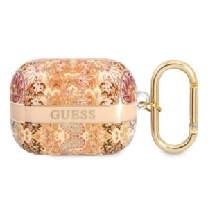 guess  guaphhfld airpods pro cover złoty/gold paisley strap collection