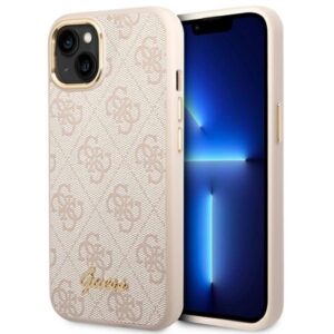 guess guhcp14mhg4shp iphone 14 plus 6,7" różowy/pink hard case 4g vintage gold logo