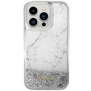 guess guhcp14slcsgsgh iphone 14 6.1" biały/white hardcase liquid glitter marble