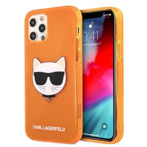 karl lagerfeld klhcp12mchtro iphone 12/12 pro 6,1" pomarańczowy/orange hardcase glitter choupette fluo