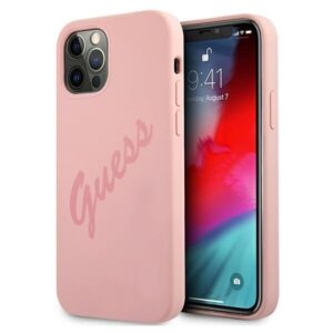 guess guhcp12llsvspi iphone 12 pro max 6,7" różowy/pink hardcase script vintage