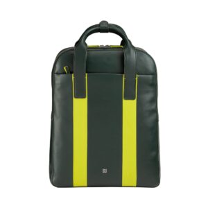 dudu travel laptop backpack 16 inch leather computer backpack with double zipper, business coloured rucksack for work with trolley strap