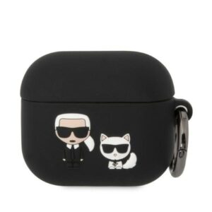 karl lagerfeld klaca3silkck airpods 3 cover czarny/black silicone karl & choupette