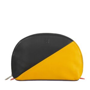 dudu makeup cosmetic bag pochette in leather multicolor travel pouch with zipper