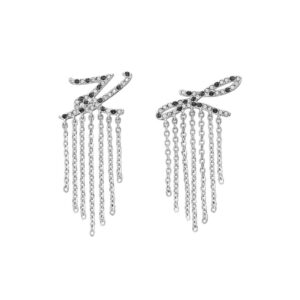 firmowe damskie kolczyki, wkrętki marki karl lagerfeld model 5512217 (4cm )