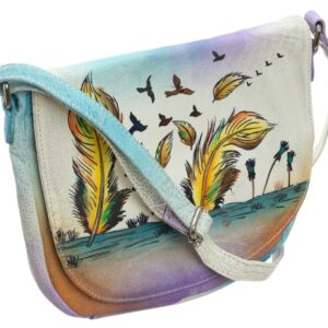 piękna torebka folk ręcznie malowana skóra handmade