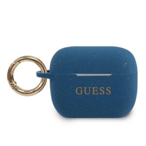 guess guacapsilglbl airpods pro cover niebieski/blue silicone glitter