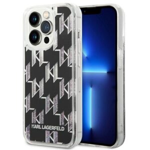 karl lagerfeld klhcp14llmnmk iphone 14 pro 6,1" hardcase czarny/black liquid glitter monogram