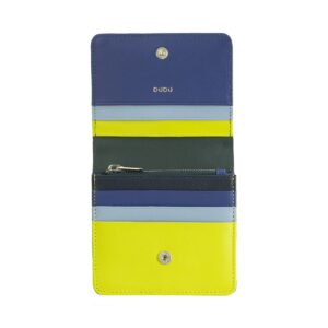 dudu ladies card purse small wallets for women in genuine leather colored 8 card slots inner zipper coin pocket