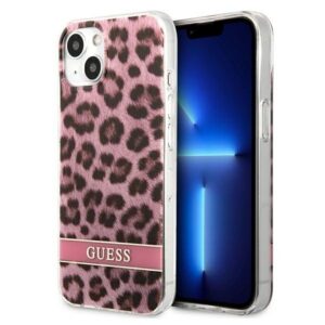 guess guhcp13mhsleop iphone 13 6,1" różowy/pink hardcase leopard