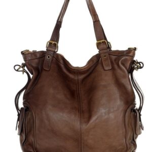 marco mazzini miejska torba skórzana z regulowaną rączką old leather handmade czekoladowy brąz