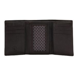 nuvola pelle minimalistyczny portfel męski trifold w skórze z 6 miejscami na karty kredytowe, banknoty i okienkiem id