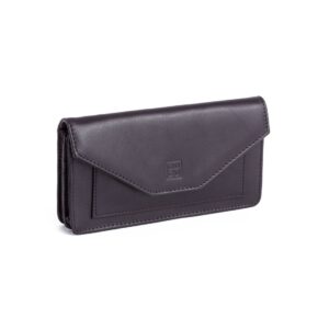 panie burro skóra długa klapa-over purse multi credit card wallet with inner zip pocket dudu