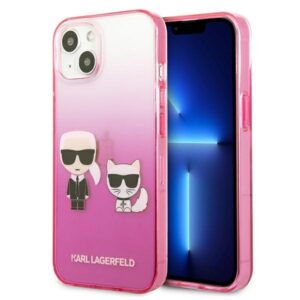 karl lagerfeld klhcp13stgkcp iphone 13 mini 5,4" hardcase różowy/pink gradient ikonik karl & choupette