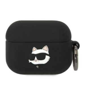 karl lagerfeld klaprunchk airpods pro cover czarny/black silicone choupette head 3d