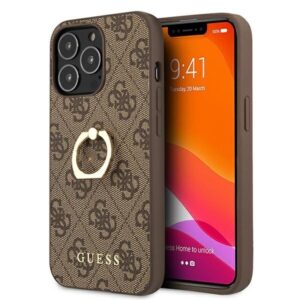guess guhcp13l4gmrbr iphone 13 pro / 13 6,1" brązowy/brown hardcase 4g with ring stand