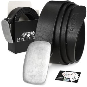 beltimore skórzany pasek męski czarny szeroki premium w38 : kolory - czarny, rozmiar pasków - r.90-105 cm