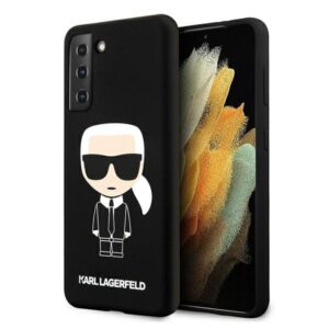 karl lagerfeld klhcs21mslfkbk s21+ g996 hardcase czarny/black silicone iconic