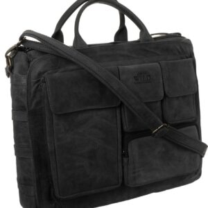 elegancka skórzana torba na laptopa z kieszeniami — always wild