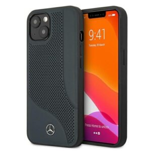 mercedes mehcp13mcdona iphone 13 6,1" granatowy/navy hardcase leather perforated area