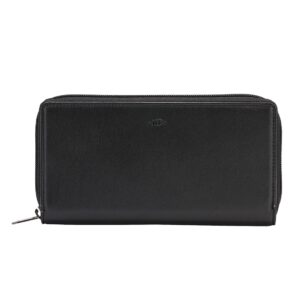 nuvola pelle ladies zip around purse wallet in soft leather high capacity with coin pocket
