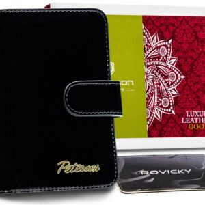 mały skórzany portfel damski czerwony — peterson