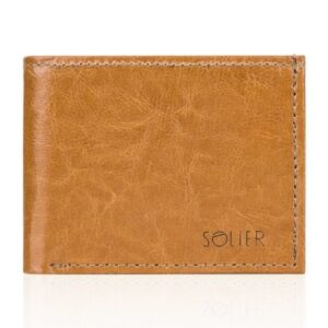 elegancki skórzany męski portfel solier sw06 camel