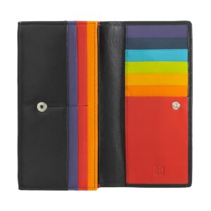 dudu leather rfid wallet colored 18 multi card large design high capacity purse with zip coin holder and snap