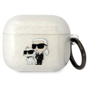 karl lagerfeld kla3hnkctgt airpods 3 cover transparent gliter karl&choupette