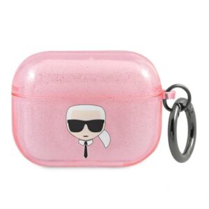 karl lagerfeld klapukhgp airpods pro cover różowy/pink glitter karl`s head
