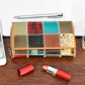 portfel damski skórzany patchwork skóra duży m96