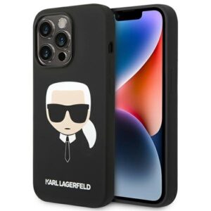 karl lagerfeld klhcp14xslkhbk iphone 14 pro max 6,7" hardcase czarny/black silicone karl`s head