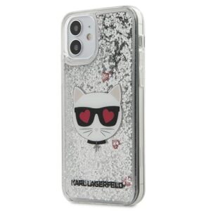 karl lagerfeld klhcp12slcglsl iphone 12 mini 5,4" srebrny/silver hardcase liquid glitter choupette