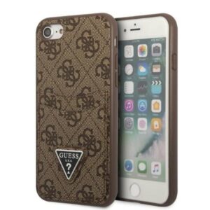 guess guhci8p4tpw iphone 7/8 se 2020 / se 2022 hardcase brązowy/brown hardcase 4g triangle logo cardslot