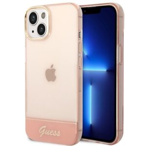 guess guhcp14shgcop iphone 14 6,1" różowy/pink hardcase translucent