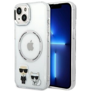 karl lagerfeld klhmp14mhkct iphone 14 plus 6,7" hardcase przeźroczysty/transparent karl & choupette aluminium magsafe