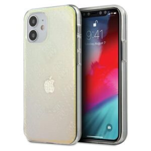 guess guhcp12s3d4girbl iphone 12 mini 5,4" opalowy/iridescent hardcase 4g 3d pattern collection