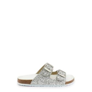 klapki marki shone model 026797-glitter kolor szary. obuwie dziewczynka. sezon: wiosna/lato